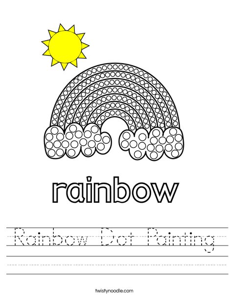 Rainbow dot painting worksheet