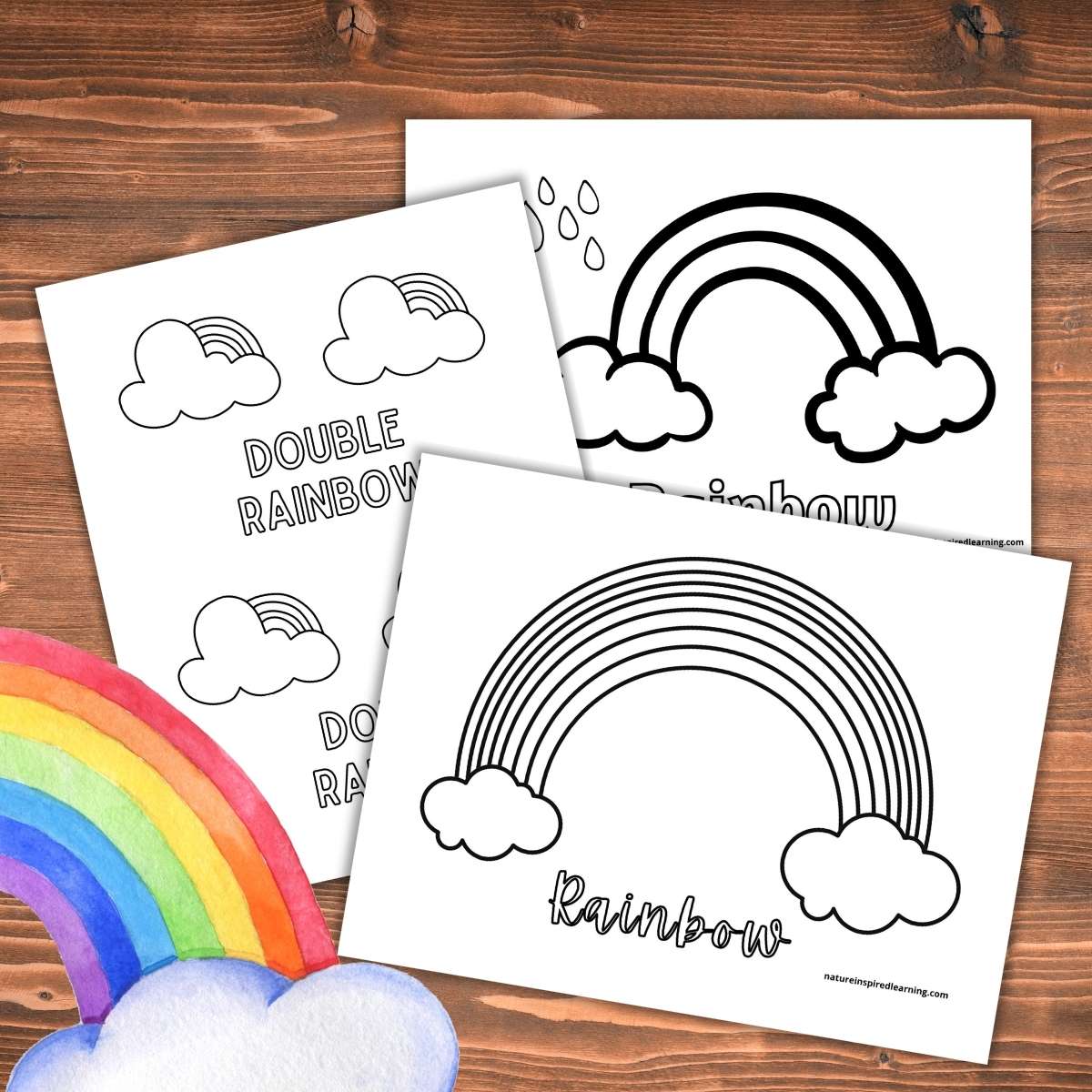 Rainbow coloring pages free printables