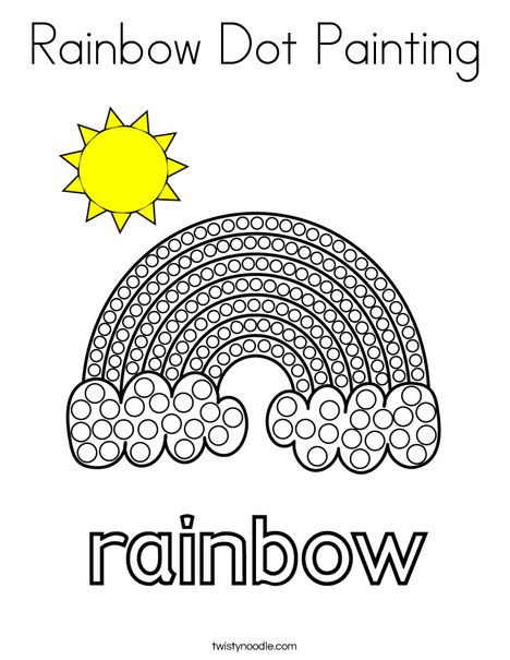 Rainbow dot painting coloring page