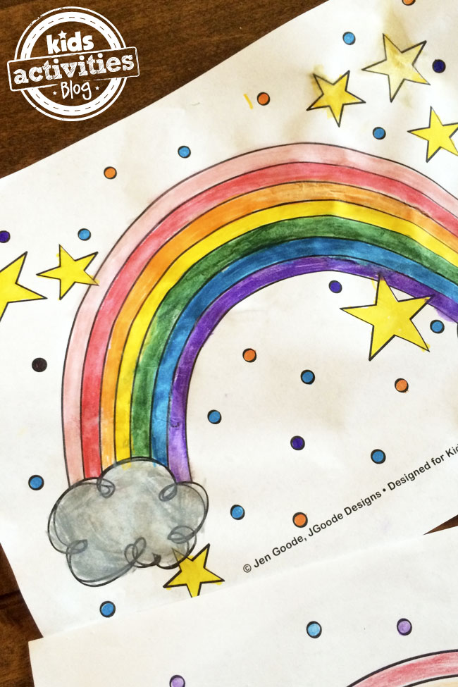 Printable rainbow coloring sheet perfect for spring