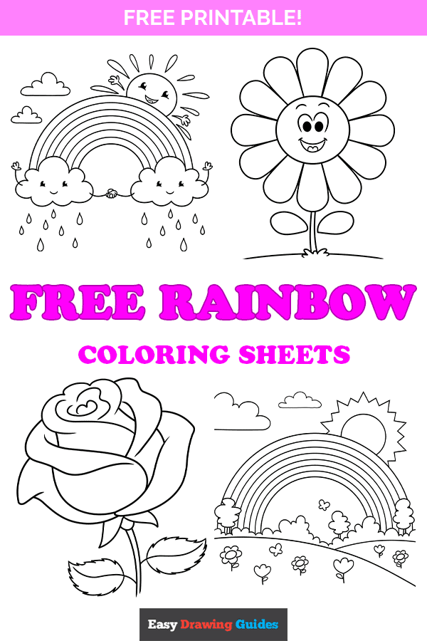 Free printable rainbow coloring pages for kids