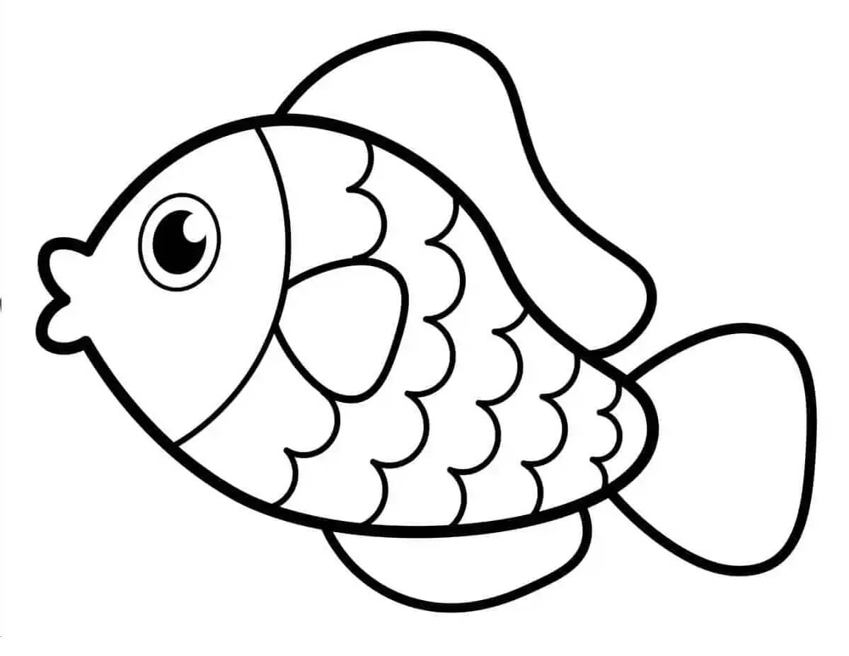 Cute rainbow fish coloring page