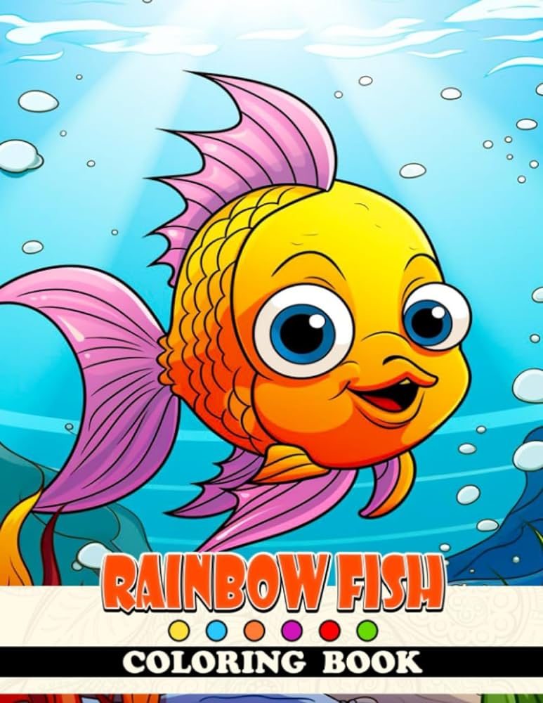 Rainbow fish coloring book fun and easy coloring pages in cute style for all ages to relax and unwind pittman zayn books