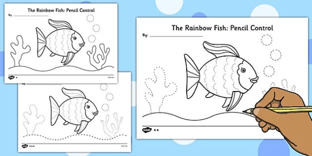 Rainbow fish art lesson free louring sheets teacher made