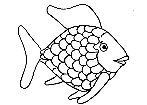 Rainbow fish free picture coloring page