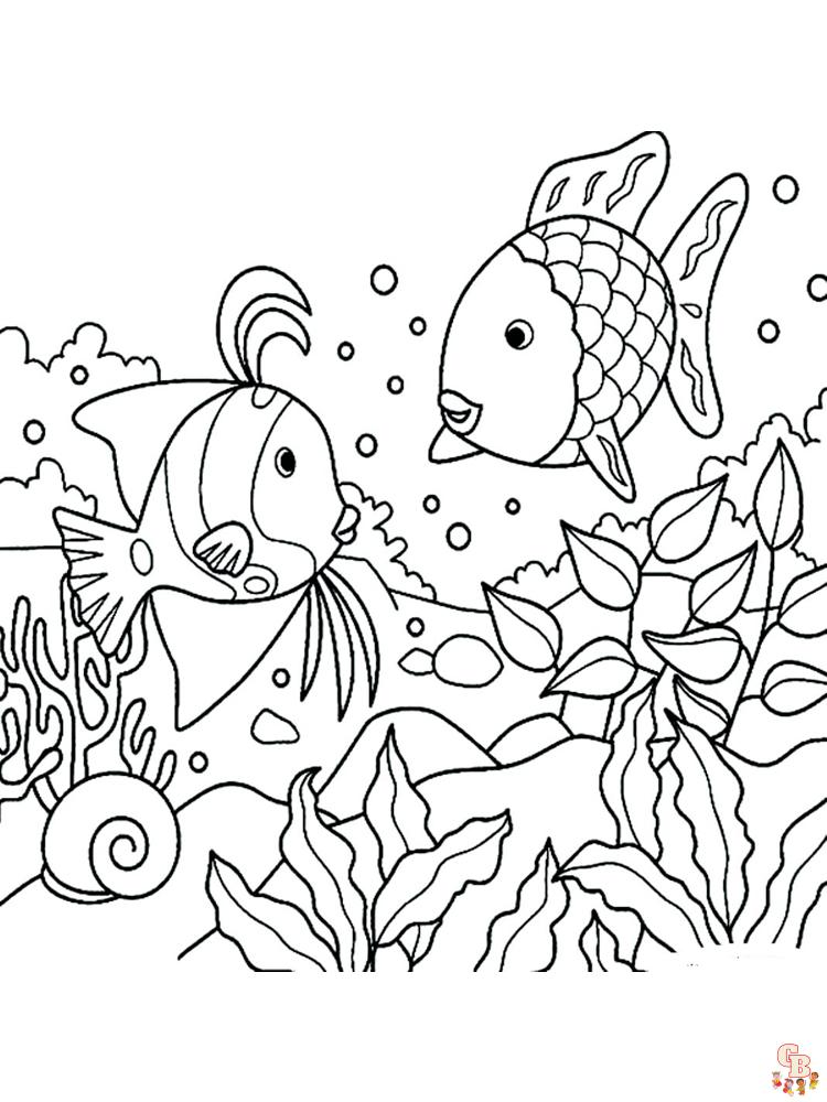 Rainbow fish coloring pages free printable sheets for kids