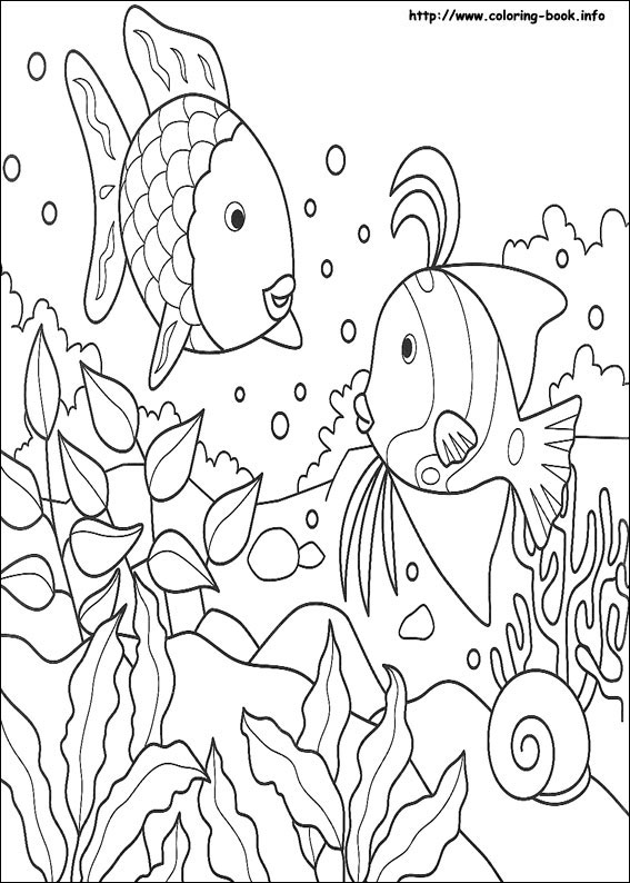 Rainbow fish coloring picture