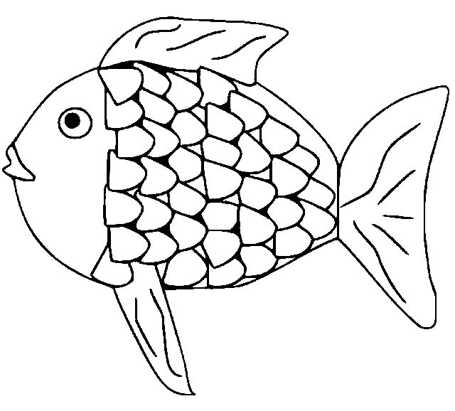 Drawing rainbow fish coloring page