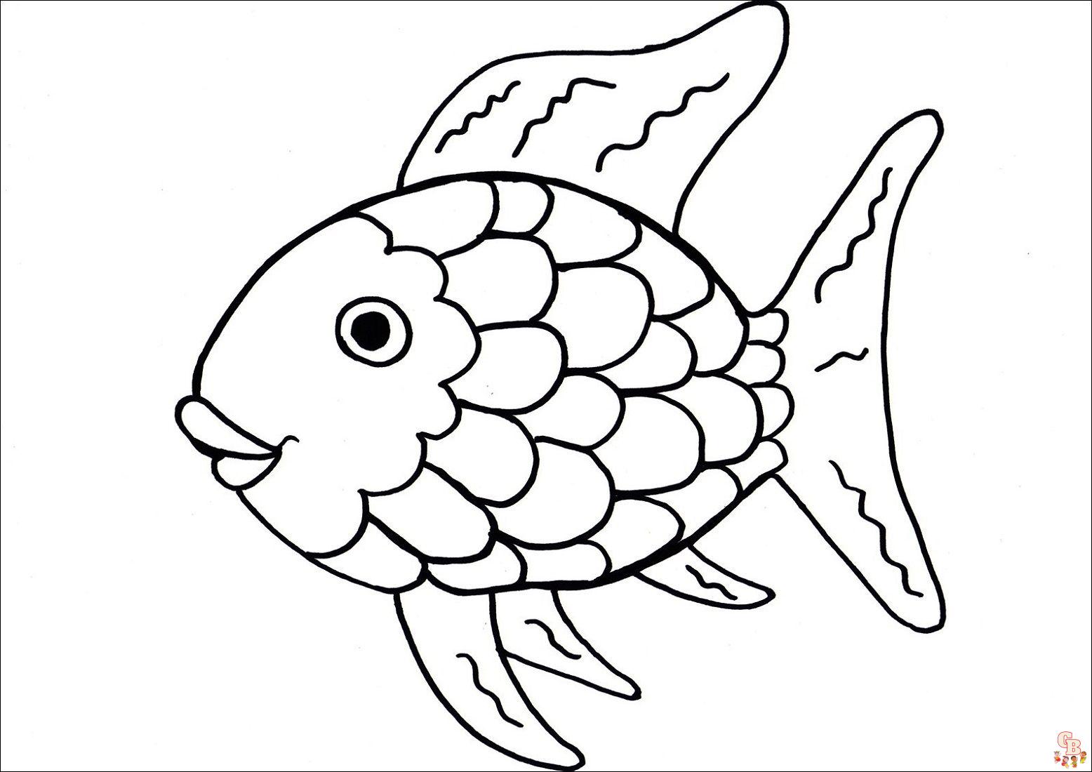 Rainbow fish coloring pages free printable sheets for kids