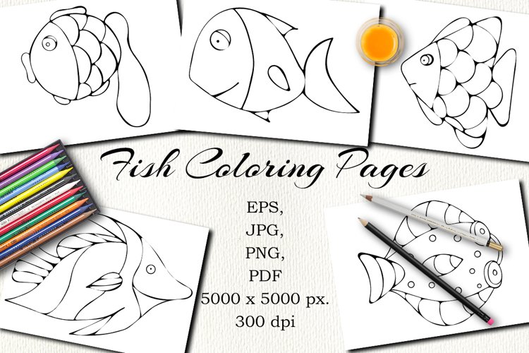 Coloring pages for kids fish clipart black and white