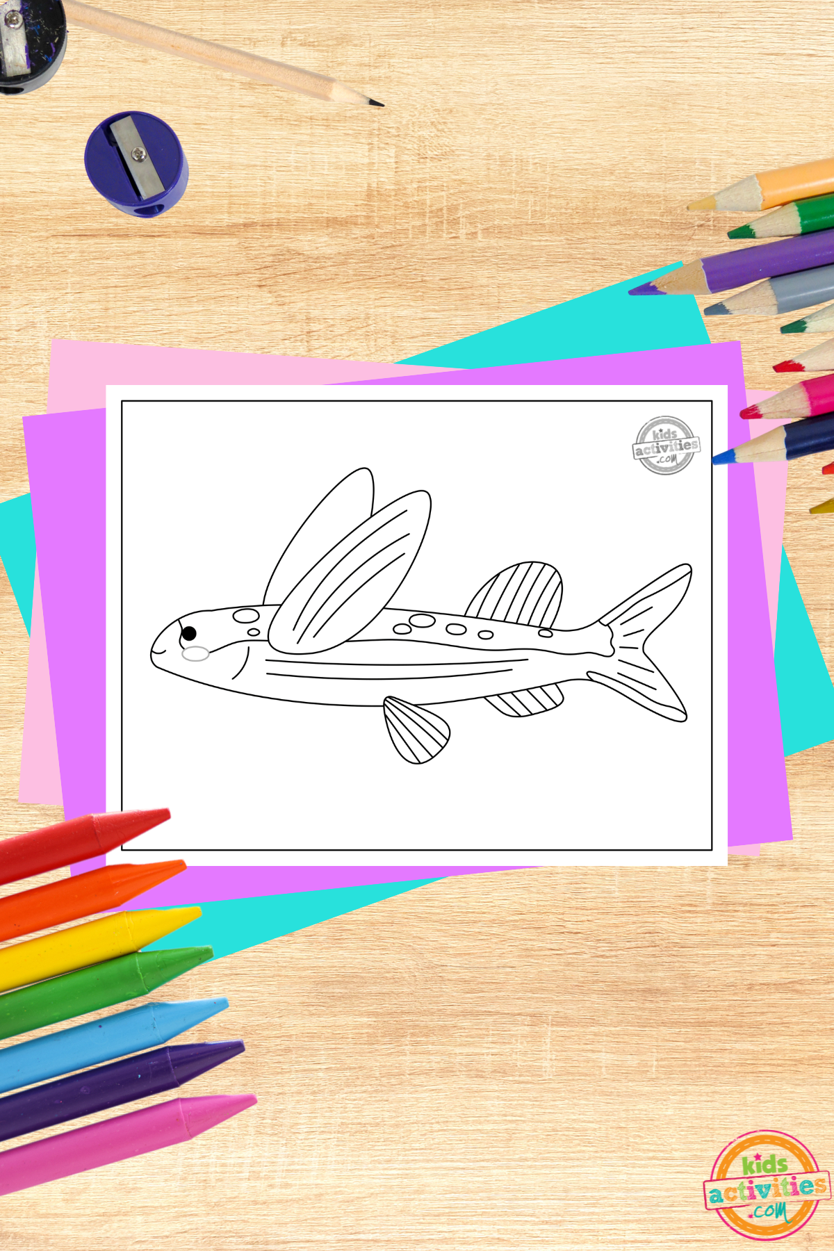 Free printable flying fish coloring page for kids kids activities blog