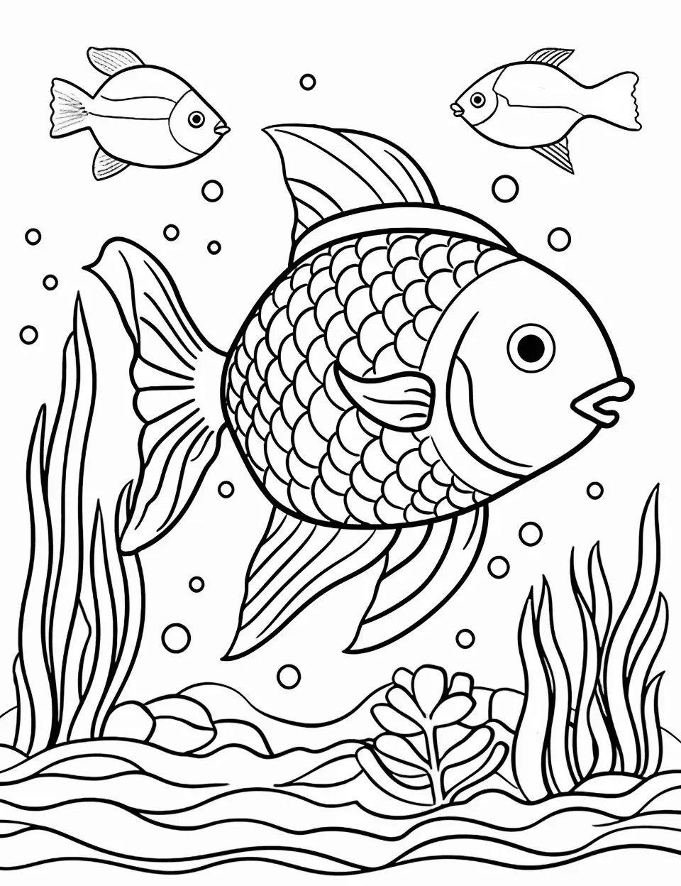 Fish coloring pages free printable sheets