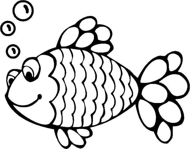 Pretty rainbow fish coloring page