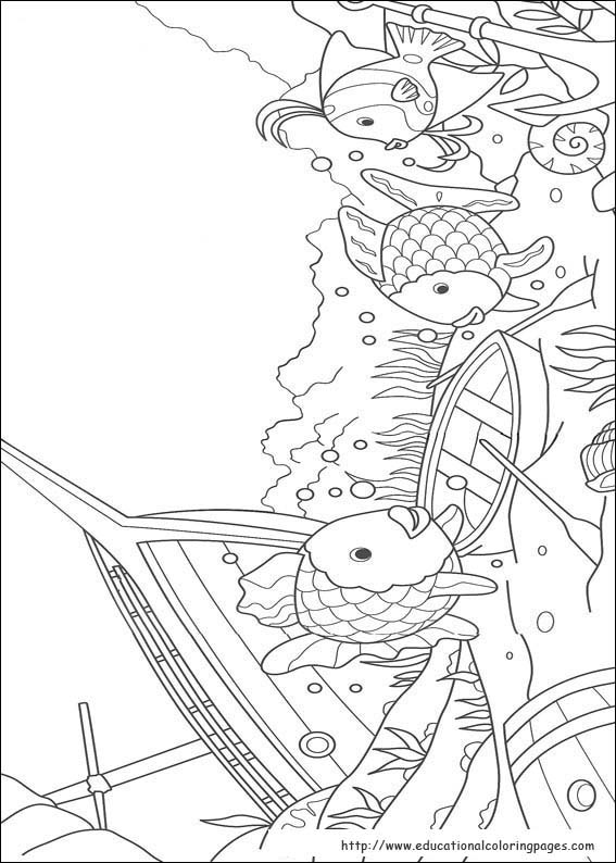 Rainbow fish coloring pages free for kids