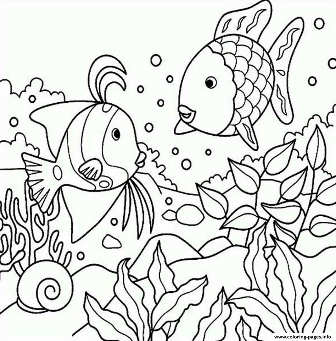 Rainbow fish s of sea animalsfb coloring page printable