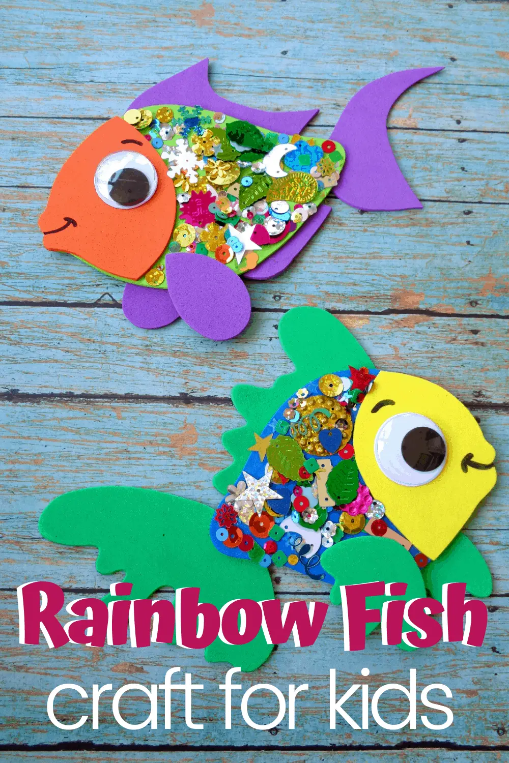 Make a simple rainbow fish craft with free template