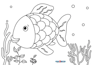 Free printable rainbow fish coloring pages for kids