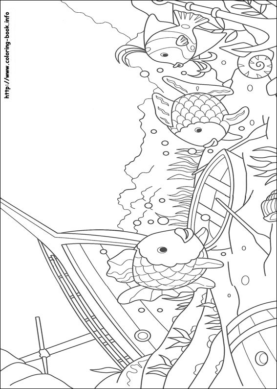 Rainbow fish coloring picture