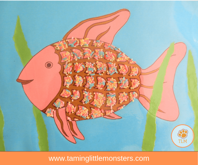 Free rainbow fish printable template for kids