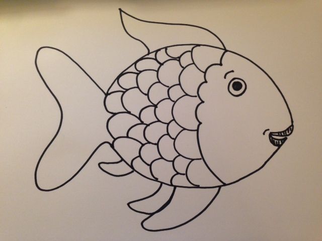 Color template rainbow fish coloring page