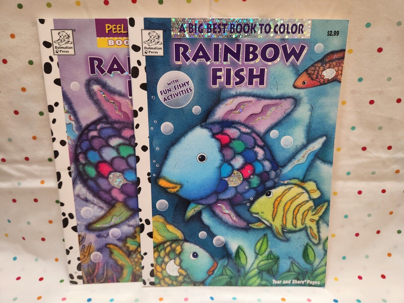 Vintage dalmatian press rainbow fish coloring books