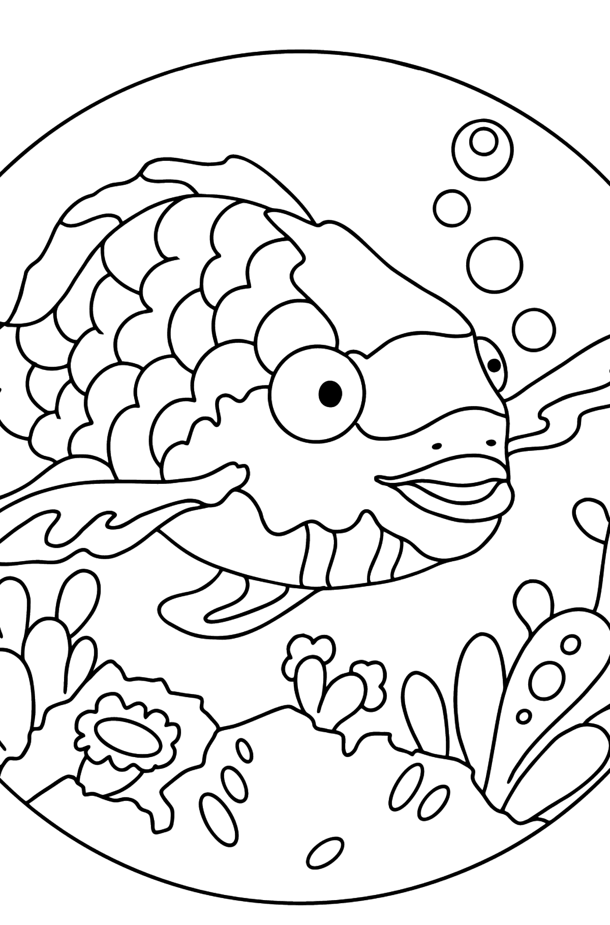 Rainbow fish coloring page