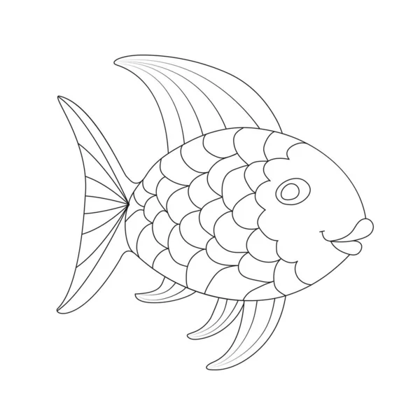 Fish coloring pages vector images