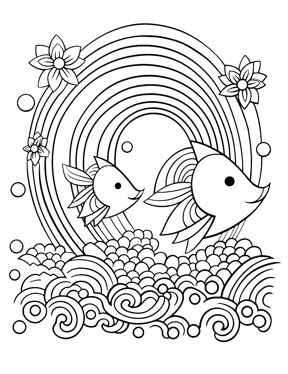 Rainbow coloring pages free printable sheets