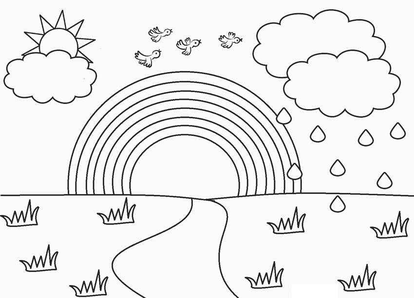 Coloring pages rainbow coloring page