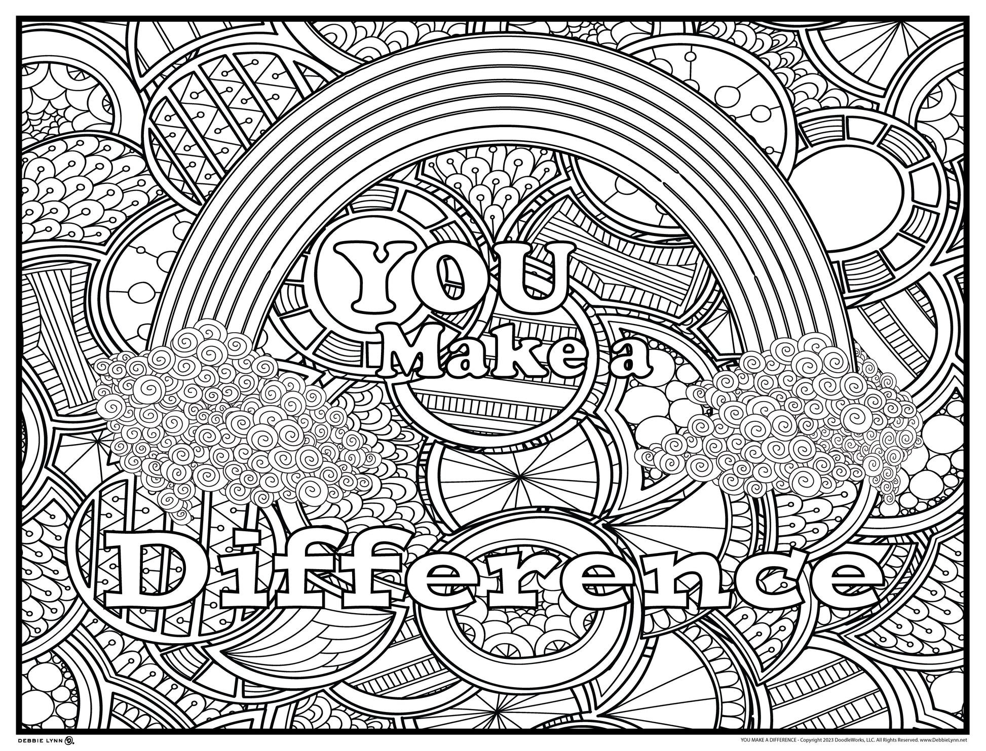 You make a difference rainbow giant coloring poster x â debbie lynn