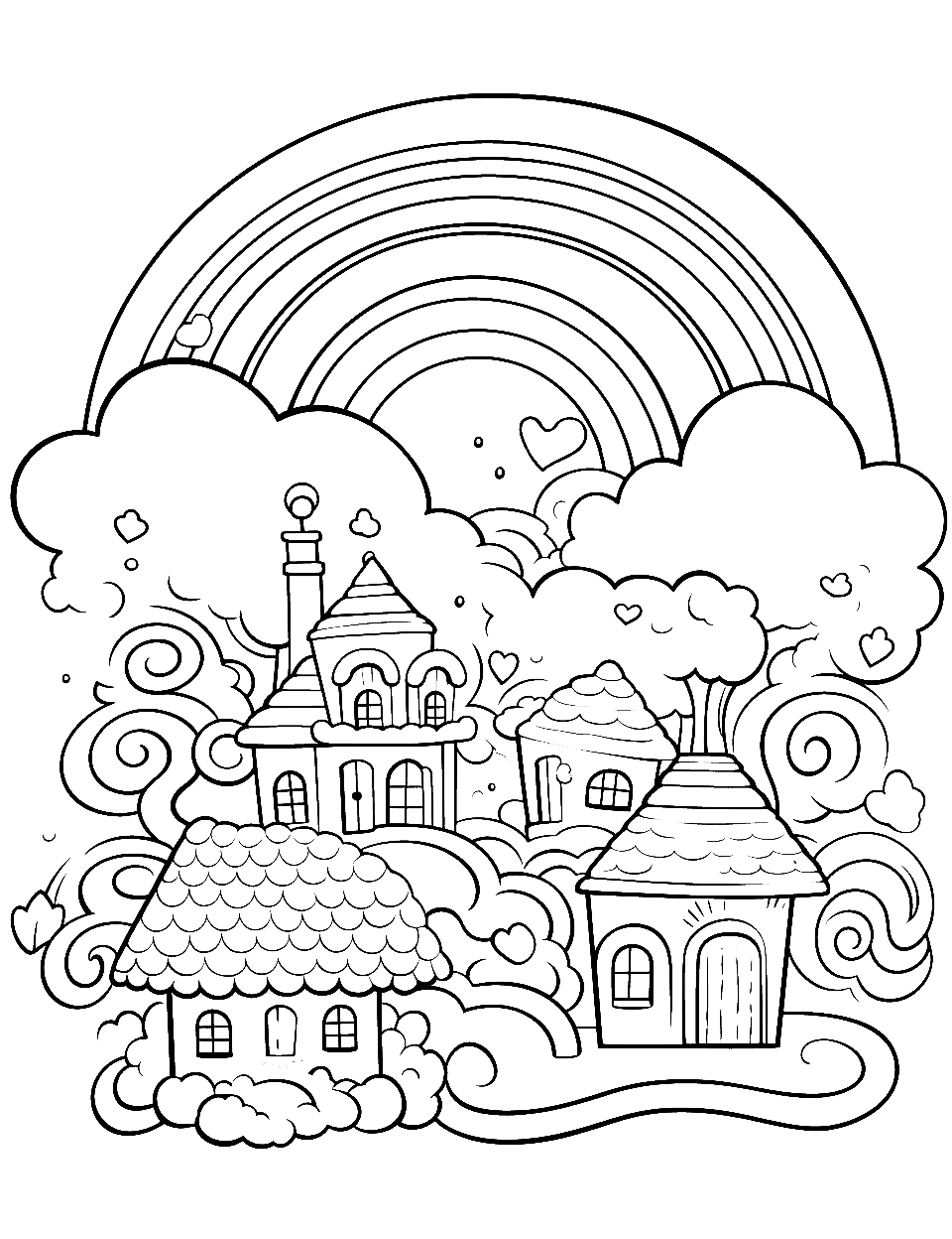Rainbow coloring pages free printable sheets
