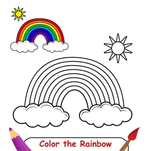 Premium vector coloring book for kids rainbow vector graphics