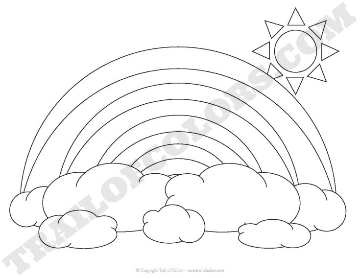 Rainbow coloring page for kids