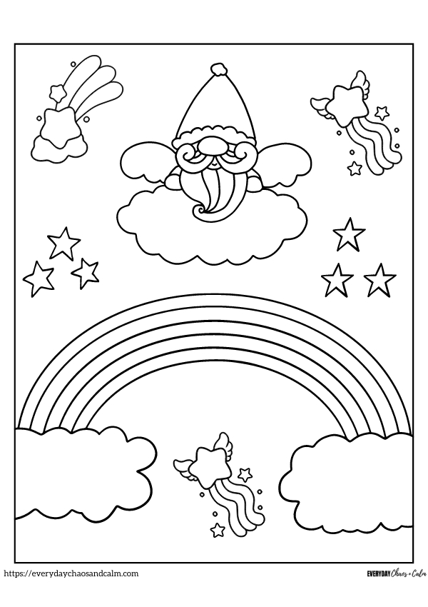 Free printable rainbow coloring pages