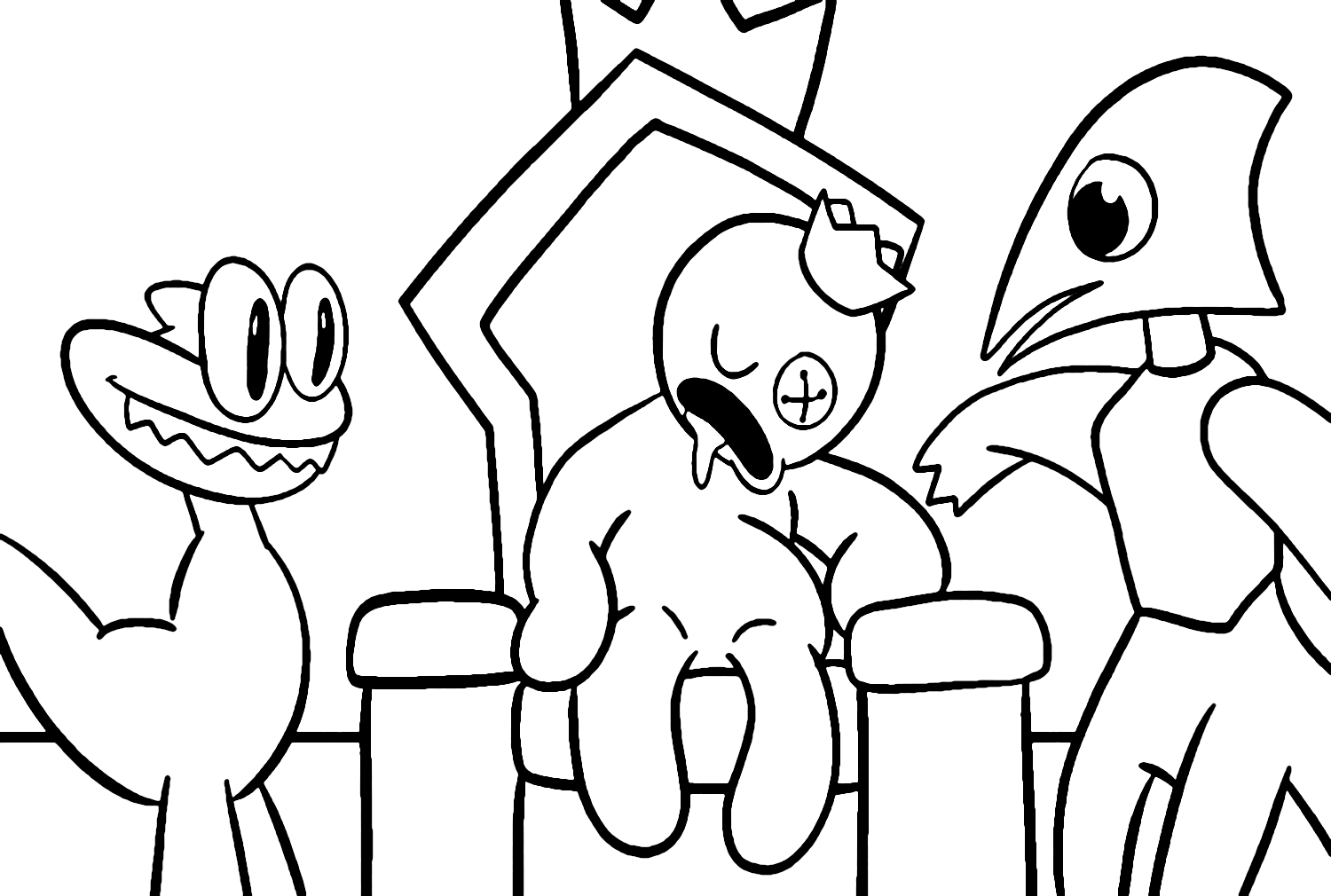 Rainbow friends coloring pages