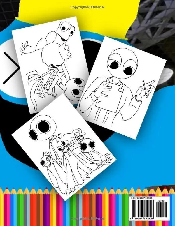 Rainbow friends loring book kids drawing activity gift boys girls