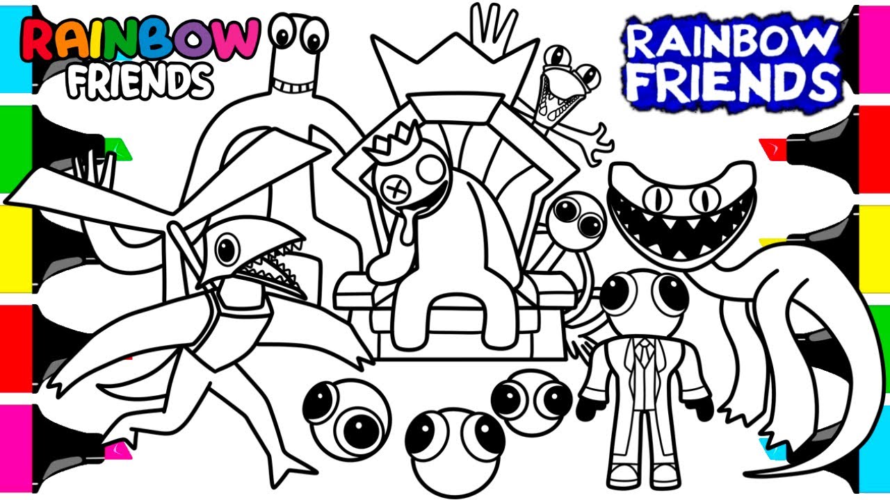 Rainbow friends chapter coloring pages new color all new monsters rainbow friends ncs music