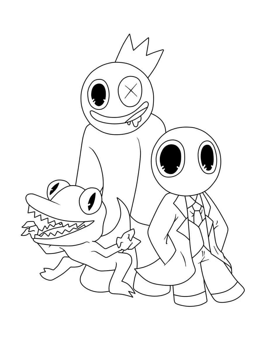 Rainbow friends coloring pages