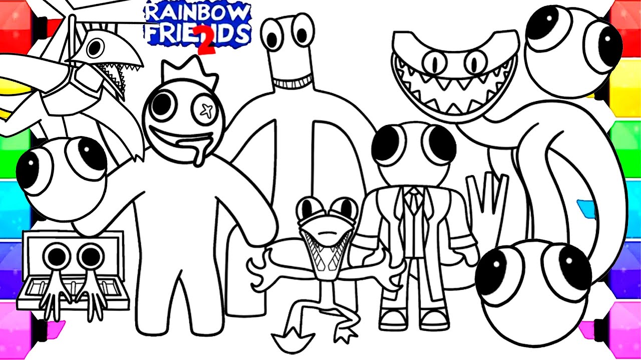 Rainbow friends chapter new coloring pages color all new monsters rainbow friends ncs music