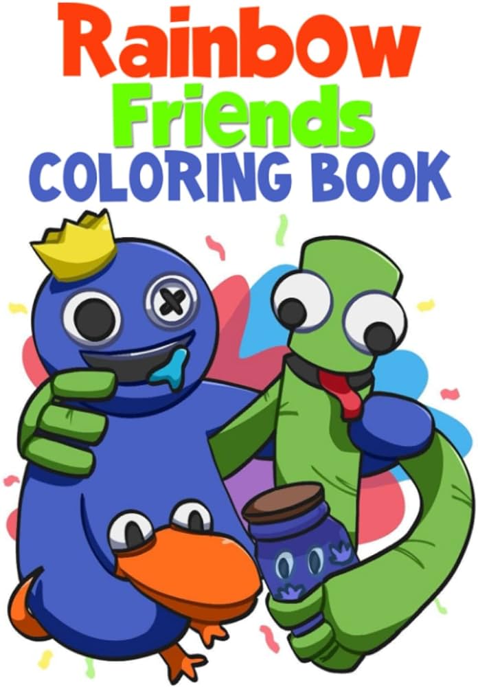 Rinbow friends loring book fun loring book with all characters for kids aged