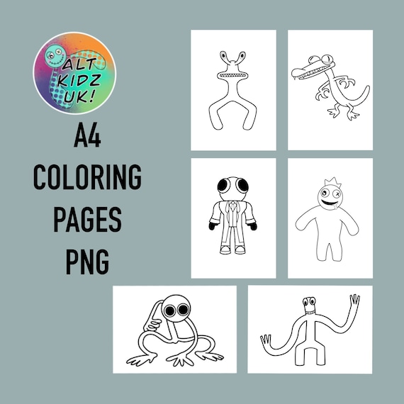 Rainbow friends roblox coloring pages png digital download images for printing colouring pages