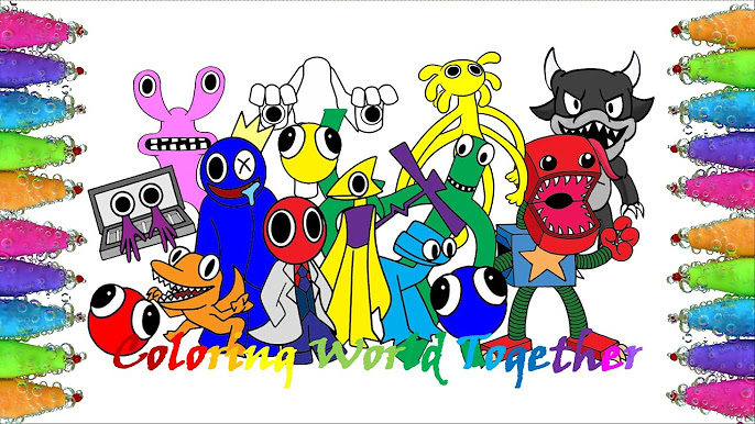 Coloring rainbow friends characters