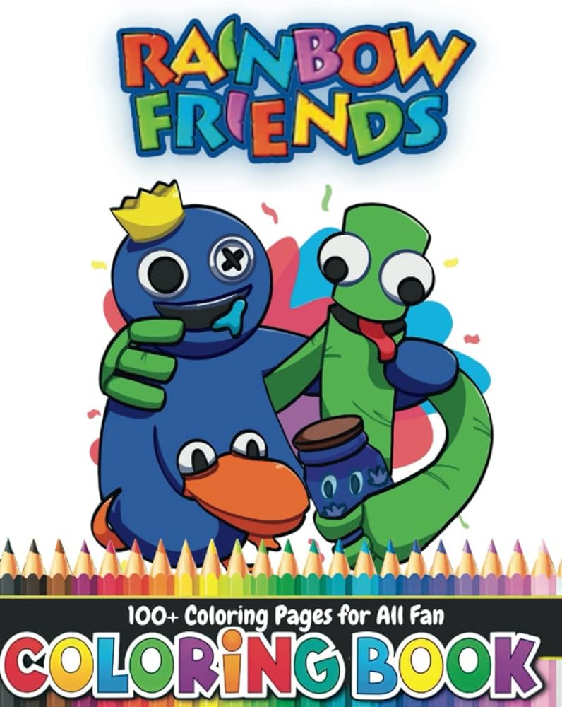 Rainbow friends coloring book for kids high quality designs to color with all characters fremder joel books