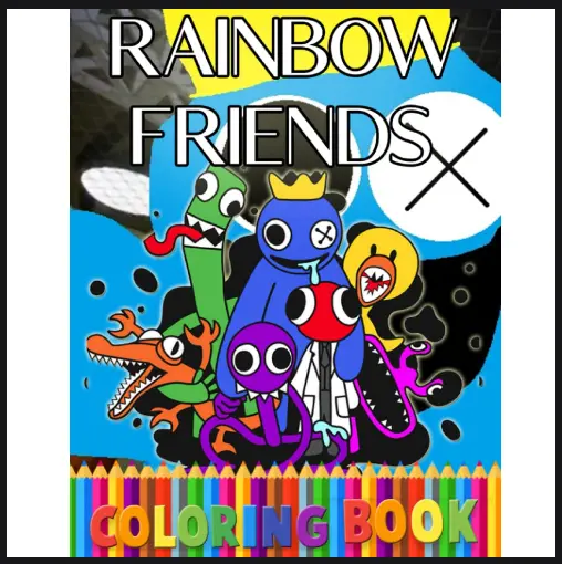 Rainbow friends loring book kids drawing activity gift boys girls