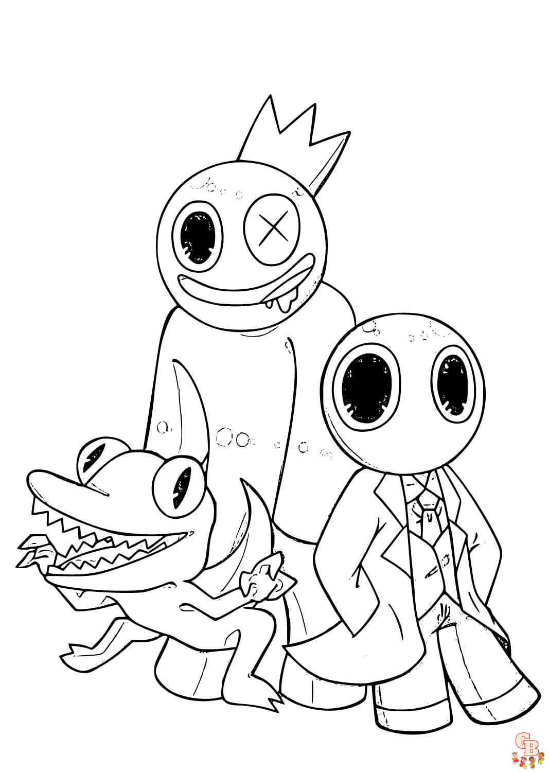 Rainbow friends coloring pages