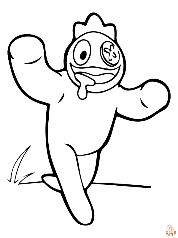 Rainbow friends coloring pages