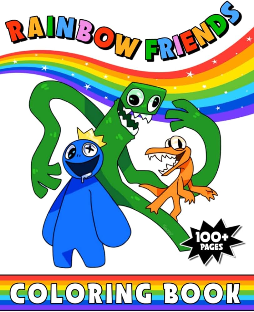 Rainbow friends loring book blue rainbow friends loring book for kids and adults boys girlsbeautiful rainbow friends game loring pagesfans pages of high quality loring designs walker andrea foreign language