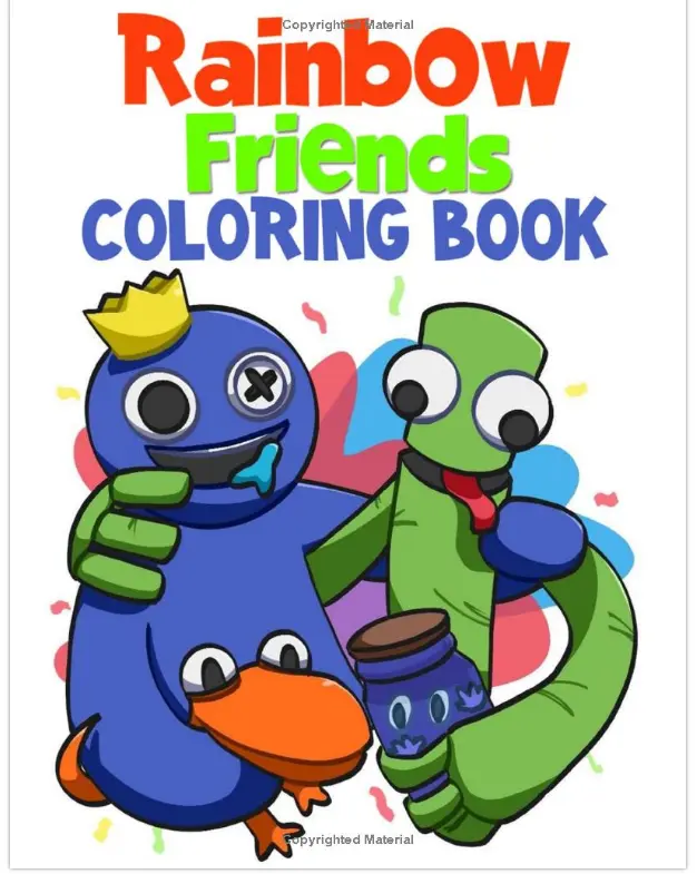 Rainbow friends coloring book kids drawing activity gift boys girls game art fun