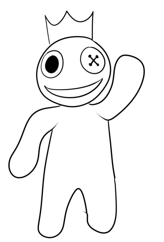 Blue from rainbow friends coloring pages