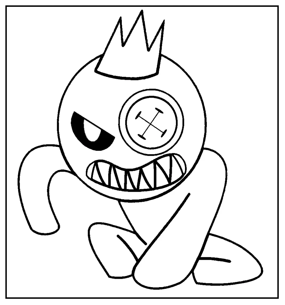 Blue from rainbow friends coloring pages